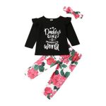 Floral Daddys Girl Mommys World Set 6-12M