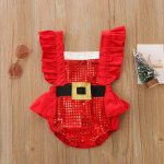 Sequin Santa Christmas Romper