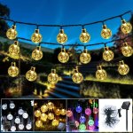 1PC 5 7 12M Solar Crystal Globe Solar String Lights Outdoor Solar Outdoor Lights With 8 Lighting Modes Warm White 7COLORS Courty