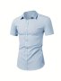 Men's Solid Color Summer Formal Short Sleeve Shirt Men's Button Up Shirt For Business Formal Occasions Gift For Men