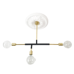 Three Arm Pendant - Black & Brass