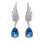 Cde 925 Sterling Silver Gabriella Angel Earrings With Swarovski Crystals