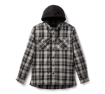 Men’s Hooded Plaid Long Sleeve Shirt