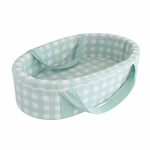 Newborn Carry Cot Gingham Large Sage Green Checkered Portable Baby Bassinet