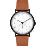 Skagen Kuppel Two-hand Sub-second Brown Leather Unisex Watch SKW6889