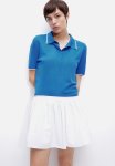 Fine-knit Polo Shirt - Blue