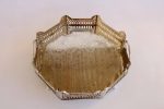 Silver Hexagonal Tray With Feet – 10X38CM