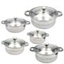 10 Piece Stainless Steel Cookware Set - With Glass Lids