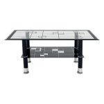 Coffee Table Glass Square Pattern – Black