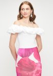 Bardot Bodysuit Bubble Combo Bodysuit - White