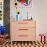 Popstrukt Sprinkles Metal Chest Of Drawers - Peach Pop