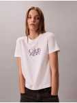 Calvin Klein Fitted Script T-Shirt Wht - XL White
