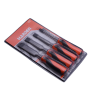 4 Piece Chisel Set Orange Black Handle Wood