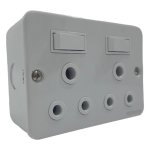 Redisson Industrial Double Socket With Switches White