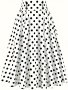 Polka Dot High Waist Flared Skirt Elegant Button Ruffle Hem Midi Skirt Women's Clothing