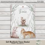 Personalised Fleece Blanket Soft Woodlands