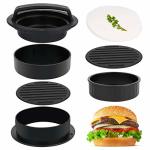 3 In 1 Stuffed Burger Press Patty Maker Rings Molds Kit Non Stick Stuffer Hamburger Press Patty Maker - With 100 Pcs Wax Hamburg
