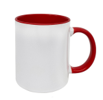 Standard 325ML Sublimation Mug White Outside red Inside & Handle Set Of 6