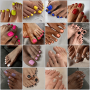 24PCS Glossy Press On Toenails Pink Fake Toe Nails Artificial Acrylic Clips On Toes Nail For Women And Girls