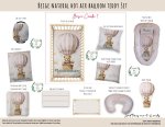 Cot Duvet Bedding Bear Beige Natural Hot Air Balloon Teddy Set Neutral