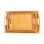 Rectangular Bamboo Serving Tray With 3 Compartments