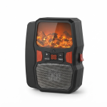 1000W Portable Wall Plug Space Heater With LED Flame Effect Digital Thermostat Timer & Remote Control