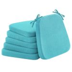 Nobildonna Dining Chair Cushions Set Of 6-2" Thick High-density Foam Chair Pads With Ties And Non-slip Bottom Removable Washable