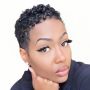 Afro Kinky Short Curly Pixie Cut Wig Human Hair Black Non Lace Wig