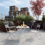 Naterial Flora Origami Steel Patio Table Cream L70CMXW70CM Excluding Chairs