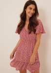 MINI Printed Buttoned Dress - Red