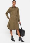 Polo Women Poplin Ms Placket Dress - Olive