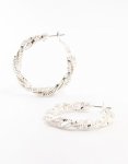 Silver Twisted & Diamante Hoop Earrings 3-PACK