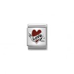 Composable Big Link Heart With Love Ribbon