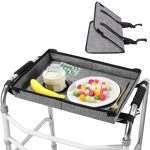 Rhino Valley Foldable Tray For Walker With Cup Holder Walker Tray For Folding Walker Walker Accessories For Elderly Rolling Walk