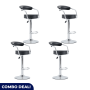 Set Of 4 Round Bar Stools Black