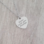 Abbey Beautiful Personalized Heart Necklace Silver Stainless Steel Ready In 3 Days