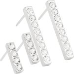 Blomdahl Natural Titanium Earrings Brilliance Straight Crystal
