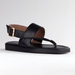 Ivy Leather Thong Sandal - Black - 8