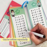 1SET 14PCS Math Cards Math Multiplication Training Cards Multiplication Flashcards Learning Cards Math Practice Calligraphy Earl