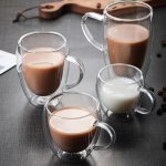 Double Layered Glass Mug With Handle 150ML Heat-resistant Transparent Coffee Cup Milk Juice Tea Glassware Home Water Cup Dishwas