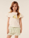 Sunny Lemon Drop Girls T-Shirt - 9-10 Yrs White Cloud