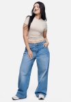 Curvy Fit Wide Regular Jeans - Light Denim Blue