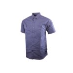 Mens Plain Poplin S S Shirt - Smokey Haze