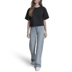Eyelet Puff Sleeve Shirt -black