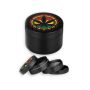 Herb Grinder 4 Piece Aluminum 50 X 34MM - Rasta Leaf