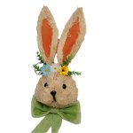 Rabbit Head With Green Bow 59X16CM