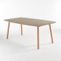 Table 180X100X75CM Brushed Alum/glass Taupe Color