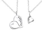 C311-C30448 - 925 Sterling Silver Mother Daughter Necklace Set Of 2