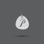 Silver Pebble Initial Pendant