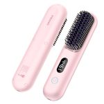 Cordless Hair Straightener Brush Portable MINI Straightening Brush For Travel Negative Ionic Hot Comb Straightener Rechargeable